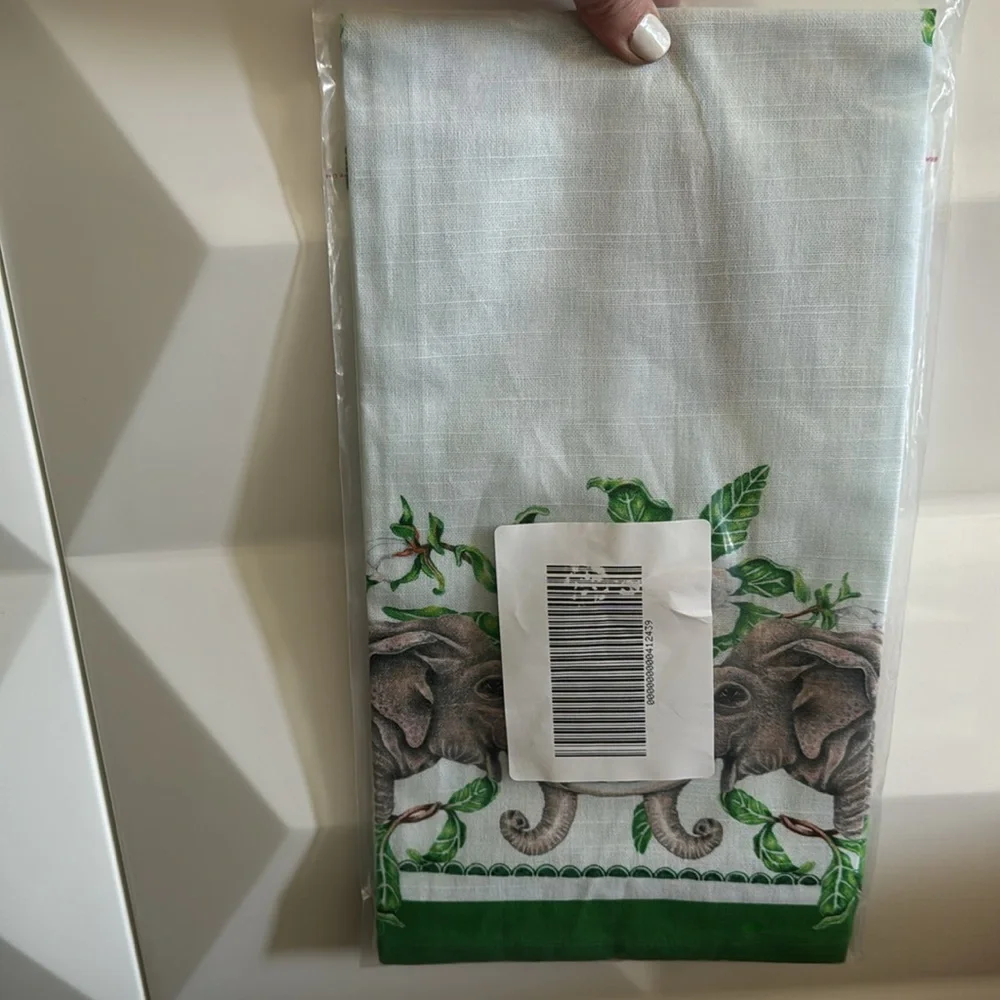 Lou Rota twin Elephants dish towel
